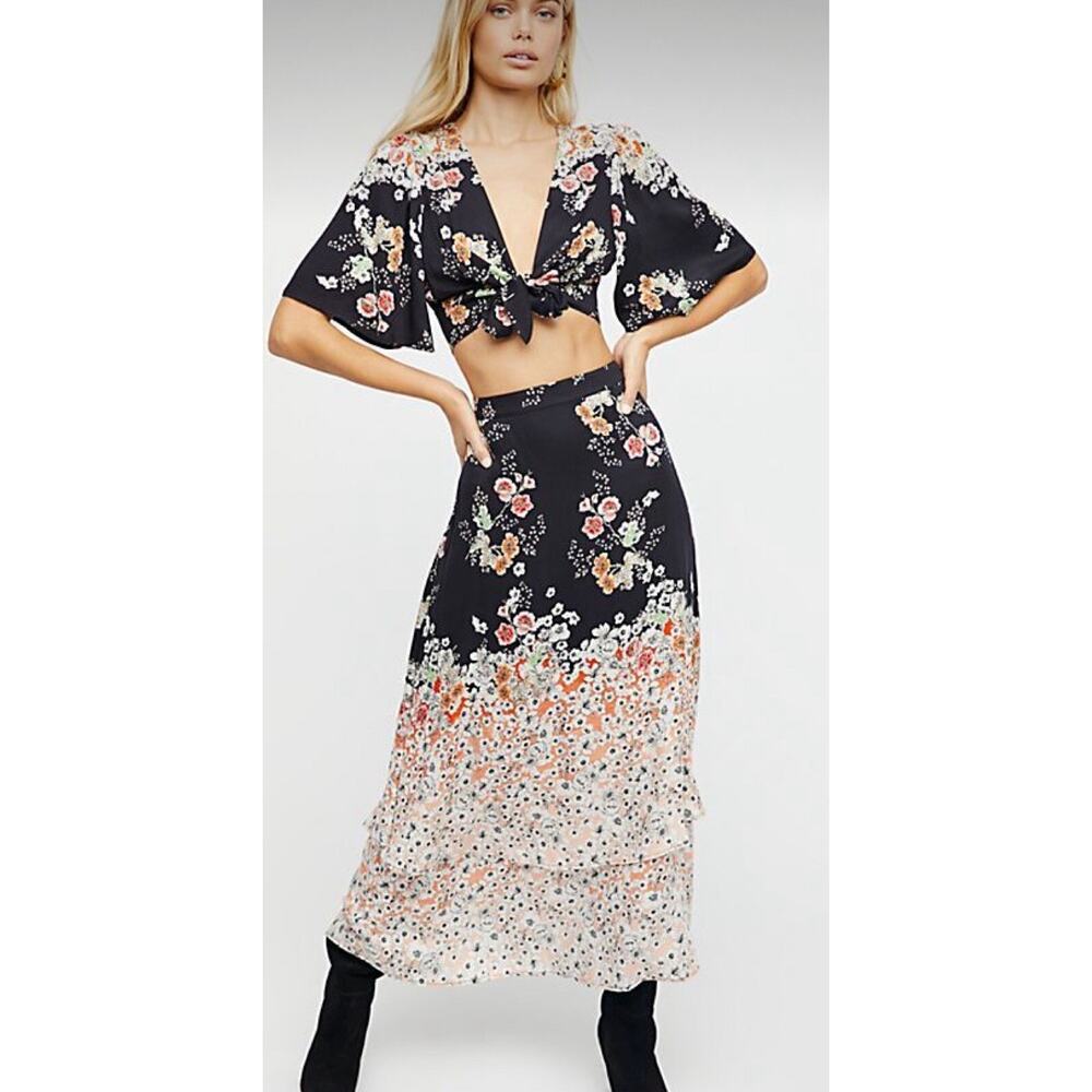 Free People ‘Wildwood’ Floral Crop Top & Maxi Skirt Set Size 0